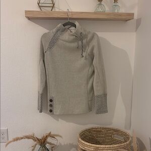 Prana Women's Cream Sweater with Button Detail